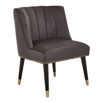 Doucet Stone Grey Chair with Black Legs 2