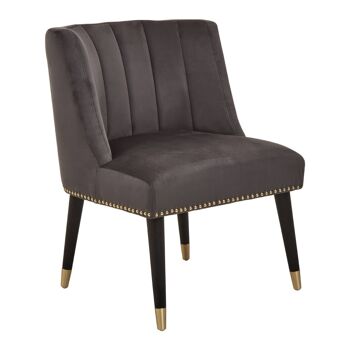 Doucet Stone Grey Chair with Black Legs 6