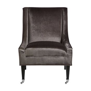 Downton Grey Velvet Chair 1