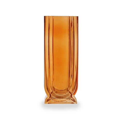 Edan Large Orange Glass Vase