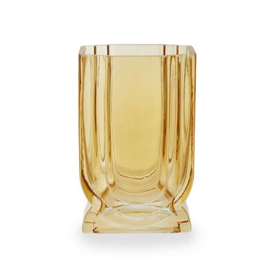 Edan Small Ochre Yellow Glass Vase