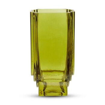Edan Small Olive Green Glass Vase 3