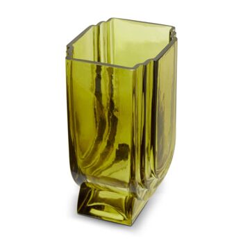 Edan Small Olive Green Glass Vase 4