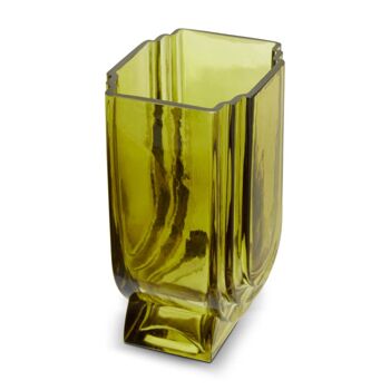 Edan Small Olive Green Glass Vase 8