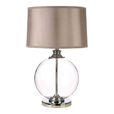 Edna Silver Silk Shade Small Table Lamp