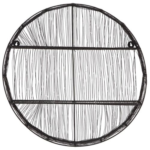 Enzo Black Wire Round Wall Shelf