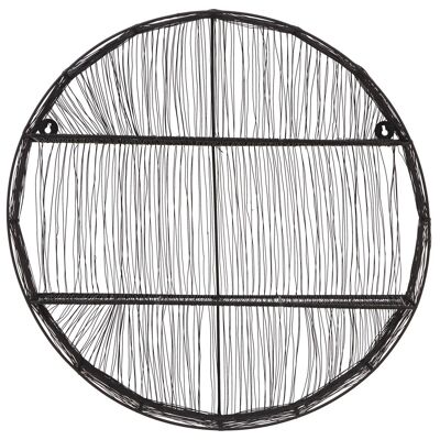 Enzo Black Wire Round Wall Shelf