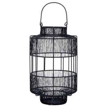 Enzo Large Black Wire Lantern 1