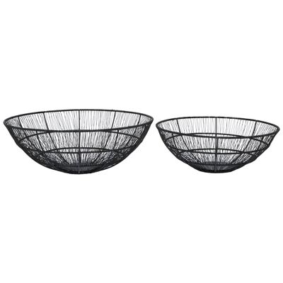 Enzo Set of Two Black Wire Bowls