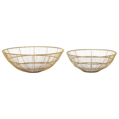 Enzo Set of Two Gold Wire Bowls
