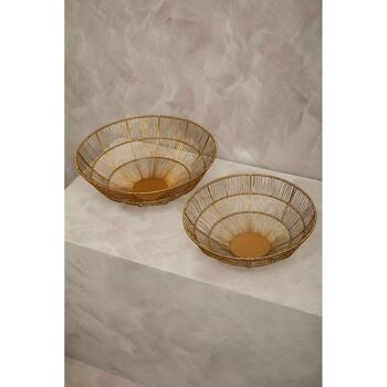 Enzo Set of Two Gold Wire Bowls 7