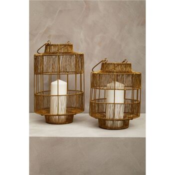 Enzo Small Gold Wire Lantern 6