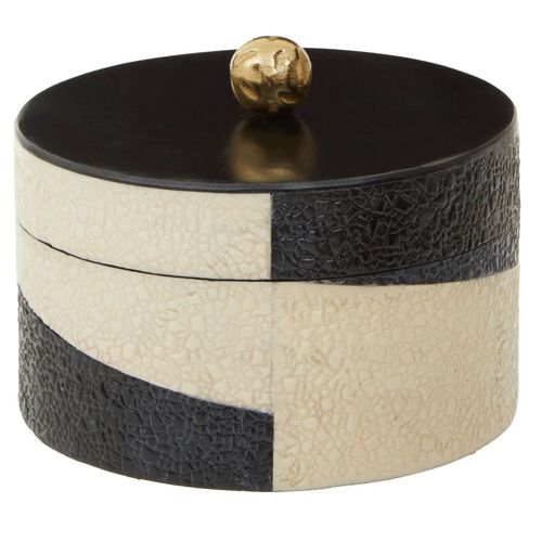 Ezra Large Black and White Trinket Box