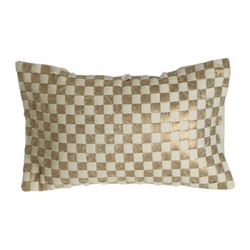 Fifty Five South Cream/Gold Check Cushion 1