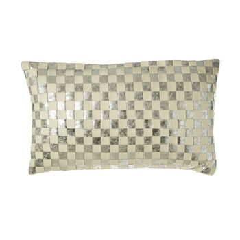 Fifty Five South Ivory/Silver Check Cushion 5