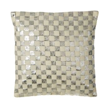 Fifty Five South Silver Check Square Cushion 1