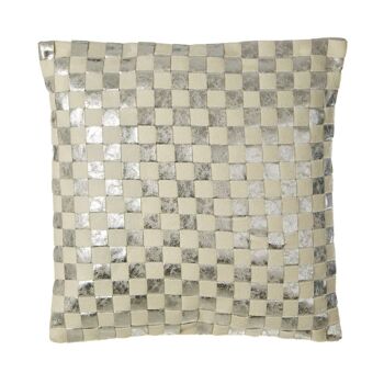 Fifty Five South Silver Check Square Cushion 5