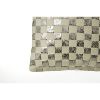 Fifty Five South Silver Check Square Cushion 8