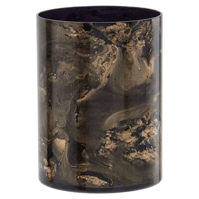 Gaia Black and Gold Small Candle Holder