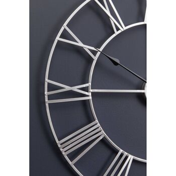 Genova Small Silver Metal Roman Numeral Wall Clock 4