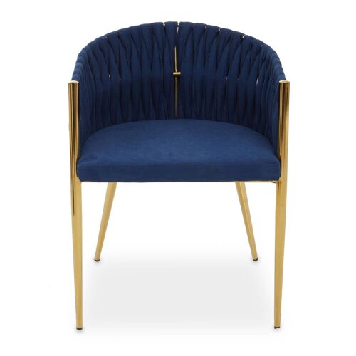 Gilden Blue Dining Chair with Woven Back