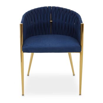 Gilden Blue Dining Chair with Woven Back 1