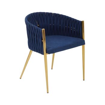 Gilden Blue Dining Chair with Woven Back 2