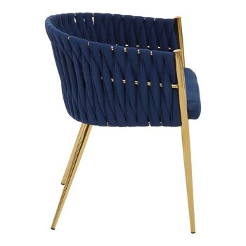Gilden Blue Dining Chair with Woven Back 3