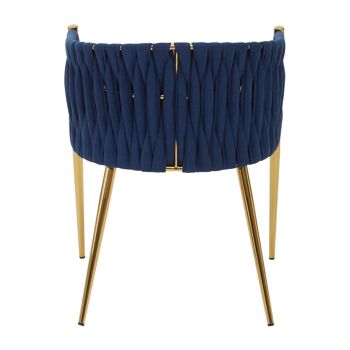 Gilden Blue Dining Chair with Woven Back 4