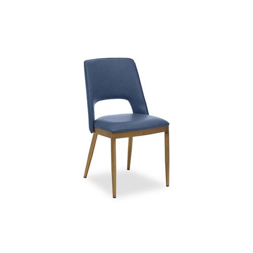 Gilden Blue Leather Effect Dining Chair