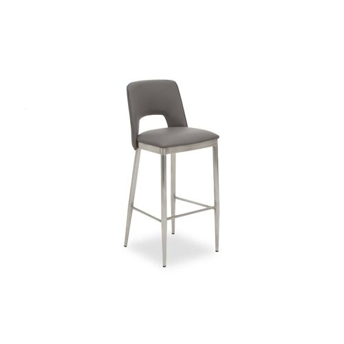 Gilden Grey Leather Effect Bar Chair