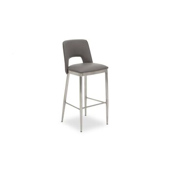 Gilden Grey Leather Effect Bar Chair 1