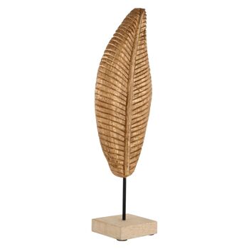Gold Feather on Woooden Stand 2