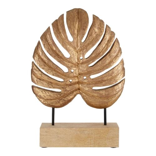 Gold Leaf Sculpture on Wooden Stand