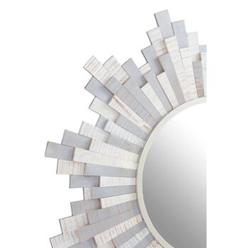 Grey and White Wooden Wall Mirror 3