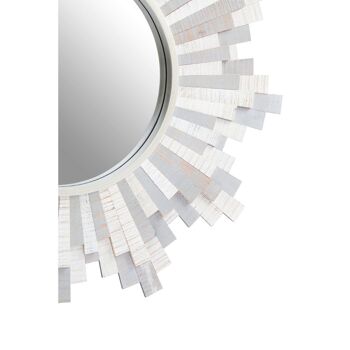 Grey and White Wooden Wall Mirror 4