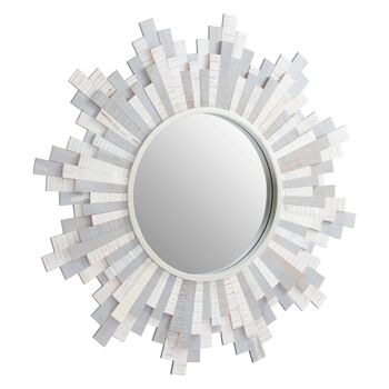 Grey and White Wooden Wall Mirror 6