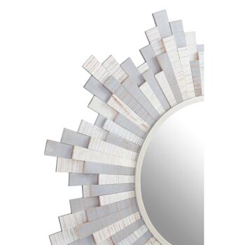 Grey and White Wooden Wall Mirror 7