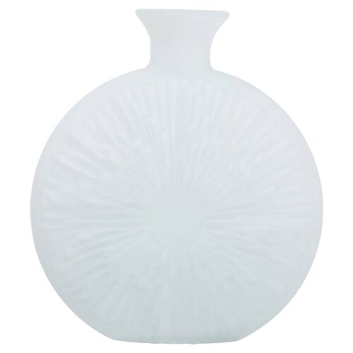 Hadia Matte White Glass Vase