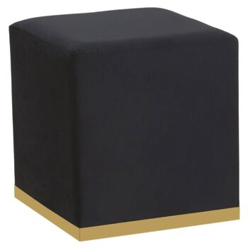 Hagen Black and Gold Square Stool 3