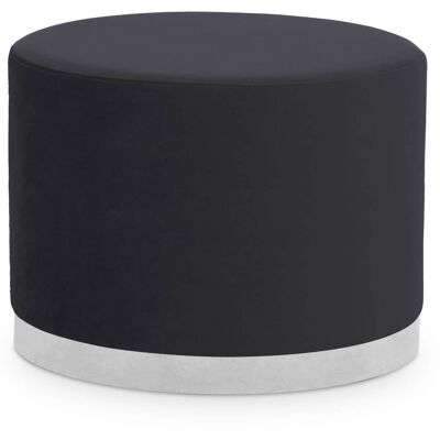 Hagen Black and Silver Round Stool