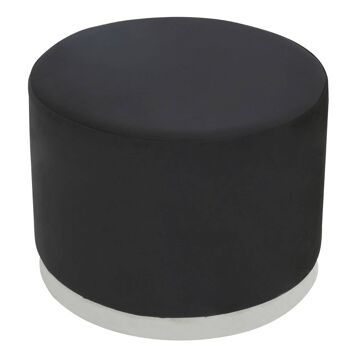 Hagen Black and Silver Round Stool 2