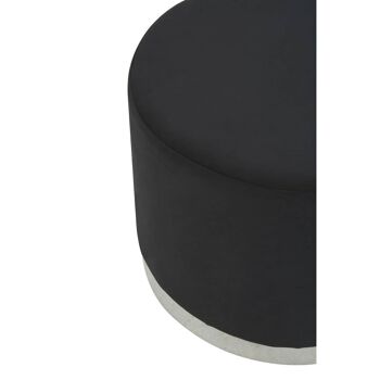 Hagen Black and Silver Round Stool 3