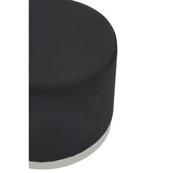 Hagen Black and Silver Round Stool 4