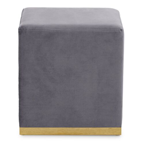Hagen Grey and Gold Square Stool
