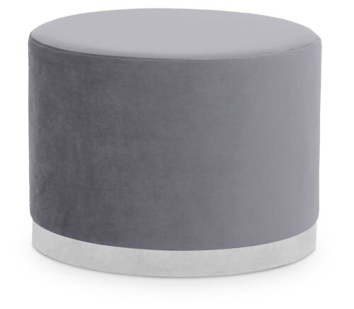 Hagen Grey and Silver Round Stool