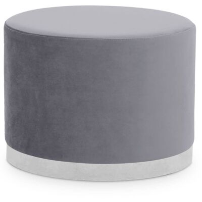 Hagen Grey and Silver Round Stool