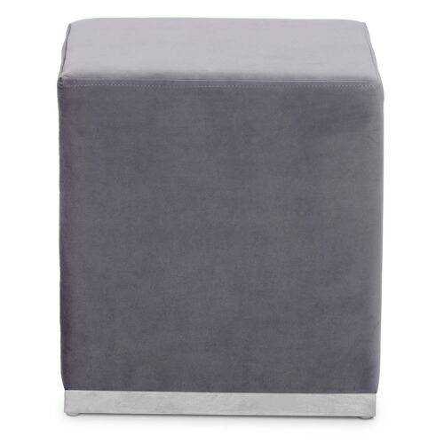 Hagen Grey and Silver Square Stool