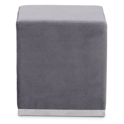 Hagen Grey and Silver Square Stool