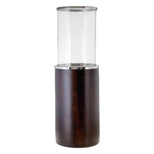 Hampstead Glass/Wood Large Candle Holder
